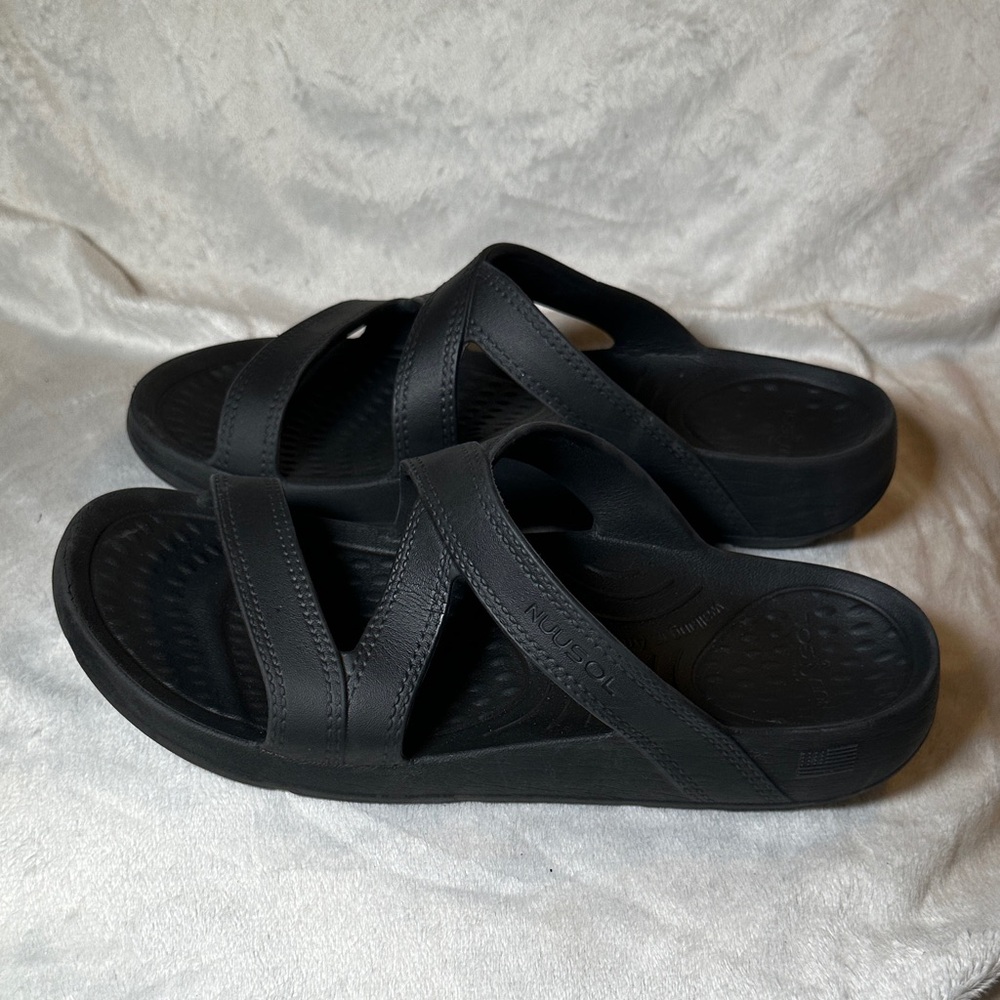Nuusol Hailey Black Slide Sandals Women’s 10 Made in USA